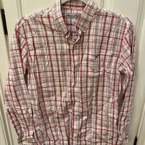 Classic Red and White Plaid Kids Button-Down Shirt